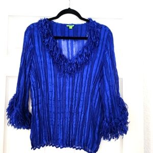 Agora Women's Vintage Purple Ruffle Top. Size 2X